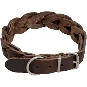 Animal Boulevard Ab30092 - Hals- En Leibanden - Hond - Ab Country Leather Gevlochten Halsband Bruin-25mmx36-43cm - Maat: 25mmx36-43cm - 205329