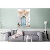 MuchoWow Wanddecoratie Metaal - Aluminium Schilderij Industrieel - Deur - Architectuur - Blauw - Huis - 120x180 cm - Dibond - Foto op aluminium - Industriële muurdecoratie - Voor de woonkamer/slaapkamer