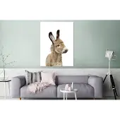 MuchoWow Wanddecoratie Metaal - Aluminium Schilderij Industrieel - Ezel - Bruin - Dieren - Natuur - 120x160 cm - Dibond - Foto op aluminium - Industriële muurdecoratie - Voor de woonkamer/slaapkamer