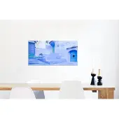 MuchoWow Wanddecoratie Metaal - Aluminium Schilderij Industrieel - Straat - Blauw - Deuren - Architectuur - 80x40 cm - Dibond - Foto op aluminium - Industriële muurdecoratie - Voor de woonkamer/slaapkamer