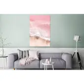 MuchoWow Wanddecoratie Metaal - Aluminium Schilderij Industrieel - Strand - Zee - Roze - Natuur -Golven - 120x180 cm - Dibond - Foto op aluminium - Industriële muurdecoratie - Voor de woonkamer/slaapkamer