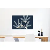 MuchoWow Wanddecoratie Metaal - Aluminium Schilderij Industrieel - Bloemen - Blauw - Planten - Natuur - 90x60 cm - Dibond - Foto op aluminium - Industriële muurdecoratie - Voor de woonkamer/slaapkamer