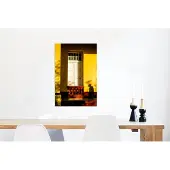 MuchoWow Wanddecoratie Metaal - Aluminium Schilderij Industrieel - Deur - Geel - Architectuur - Schaduw - 40x60 cm - Dibond - Foto op aluminium - Industriële muurdecoratie - Voor de woonkamer/slaapkamer