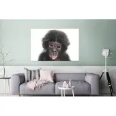 MuchoWow Wanddecoratie Metaal - Aluminium Schilderij Industrieel - Aap - Dieren - Natuur - Chimpansee - 180x120 cm - Dibond - Foto op aluminium - Industriële muurdecoratie - Voor de woonkamer/slaapkamer