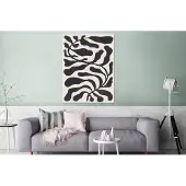 MuchoWow Wanddecoratie Metaal - Aluminium Schilderij Industrieel - Bladeren - Plant - Pastel - Zwart - 120x160 cm - Dibond - Foto op aluminium - Industriële muurdecoratie - Voor de woonkamer/slaapkamer