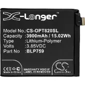 123accu OnePlus BLP759 accu (3.85 V, 3900mAh, huismerk)