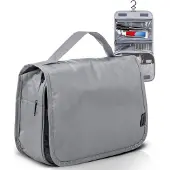 ForDig Reis Toilettas Hangend met Haak – Travel Etui Organizer voor Toiletartikelen Kamperen & Reizen – Toilet Bag – Grijs