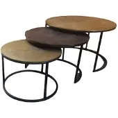 Starfurn Salontafel Set van 3 Xaro Rond Goud