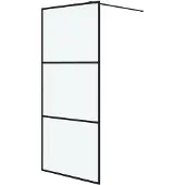 vidaXL Inloopdouchewand 90x195 cm mat ESG-glas zwart