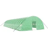 vidaXL Kas met stalen frame, groen, 108 m², 18x6x2,85 m