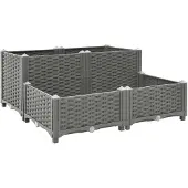 vidaXL - Plantenbak - verhoogd - 80x80x38 - cm - polypropyleen