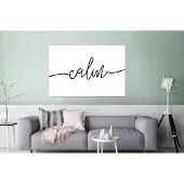 MuchoWow Wanddecoratie Metaal - Aluminium Schilderij Industrieel - Quotes - 'Calm' - Spreuk - Zwart wit - 120x80 cm - Dibond - Foto op aluminium - Industriële muurdecoratie - Voor de woonkamer/slaapkamer