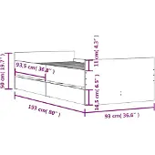 vidaXL Bedframe met lades zwart 90x190 cm