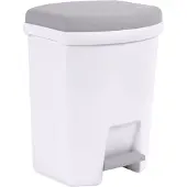 Eda Power Tower pedaalemmer rechthoekig 27 liter wit -grijs deksel