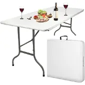 MaxxGarden Vouwtafel - Opvouwbare Kampeer Tafel - Tuin - Camping - Binnen - Weersbestendig - 180 x 74 x 74cm- Wit