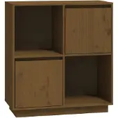 vidaXL Dressoir 74x35x80 cm massief grenenhout honingbruin