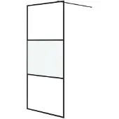vidaXL Inloopdouchewand 90x195 cm halfmat ESG-glas zwart