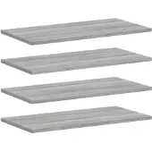 vidaXL Wandschappen 4 st 60x30x1,5 cm bewerkt hout grijs sonoma eiken