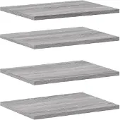 vidaXL Wandschappen 4 st 40x30x1,5 cm bewerkt hout grijs sonoma eiken