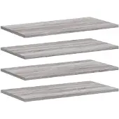vidaXL Wandschappen 4 st 60x20x1,5 cm bewerkt hout grijs sonoma eiken