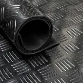 Ivol Rubbermat op rol Traanplaat 3mm - Breedte 200 cm - Rubber loper - Per strekkende Meter