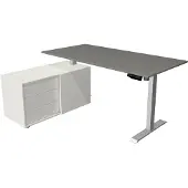 Theo Kerkmann Büromöbelfabrik GmbH & Co. KG Move 1 Zit-sta-bureau Rechthoekig Grafiet T-Voet 3 Lades 1.650 (B) x 1.350 (D) x 1.230 (H) mm Melamine, staal