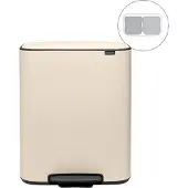 Brabantia Bo Prullenbak - 2 x 30 liter - Afvalscheiding - Soft Beige