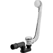 Hotbath Mate P032 badafvoer verlengd met overloop geborsteld zwart PVD