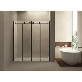 Boss & Wessing Nisdeur BWS Schuifbaar 4-Delig 180x200 cm Mat Zwart