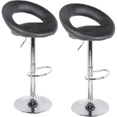 Urban Living "WE LOVE" SET VAN 2 BARSTOELEN IN ZWART PU