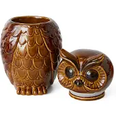 HK Living Keramische owl opbergpot Roasted