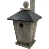 Garden Spirit Vogelhuisje Gevlamd Zwart Dak met Bevestigingslat- Nestkastje - Garden Spirit - Grijs - 203116