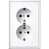 JUNG LS990 wandcontactdoos RA dubbel inbouw Alpin wit