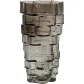 Light & Living Vaas Douro | Smoke Glas | Large | Grijs - Taupe | Uniek Model | Ø17,5x30 cm