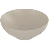 Villeroy & Boch Loop & Friends opzetwastafel - 38x38cm - zonder kraangat - met overloop CeramicPlus - mat almond (beige) 4a4500am