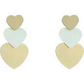 Go Dutch Label Day&Eve Oorbellen 3 Hearts Creme | Goud