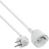 InLine Power kabel, Tape F haaks male / female, wit, 5m