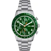 Fossil Analoog horloge 'SPORT TOURER' donkergroen / zilver