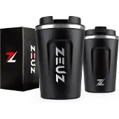 ZEUZ Thermosbeker & Koffiebeker To Go – Mok & Beker voor Koffie & Thee Onderweg – Travel Thermos Mug - 380ml – Zwart