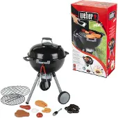 Theo Klein Toys Weber speelgoedbarbecue - kolen, aansteker, vleesrooster, rooster voor de kolen, barbecuetang en etenswaar - incl. licht- en geluidseffecten - zwart