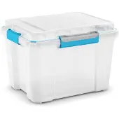 Kis Scuba opbergbox M - 45L - 39x49,5x34cm - Wit/blauwe clips