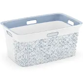 Kis Chic Wasmand 45L - 59x39x27cm - Ergonomische handgrepen - Wit/Blauw