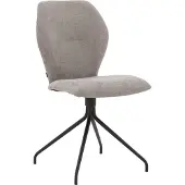 Goossens Eetkamerstoel Hera lichtgrijs stof leuning, modern design