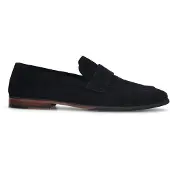 Manfield Blauwe suède loafers | Maat 45