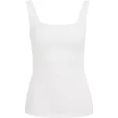 We fashion - Dames singlet van ribstof - Wit - Viscose - Maat: L