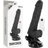 BaseCock | Realistic Vibrator Remote Control Black 19.5cm