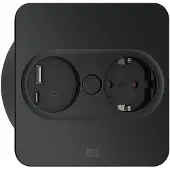 Bachmann Twist 2 vierkant stopcontact met USB-A en USB-C zwart