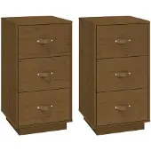 vidaXL Nachtkastjes 2 st 40x40x75 cm massief grenenhout honingbruin