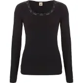 Ten Cate dames thermo shirt Lange mouw - Kant - L - Zwart