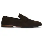 Manfield Bruine suède loafers | Maat 45